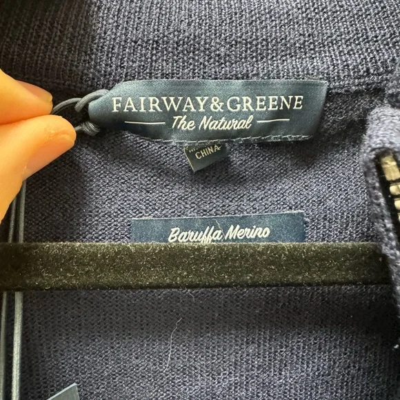 Fairway & Greene Men's Dark Blue Zip-Up Sweater NWOT